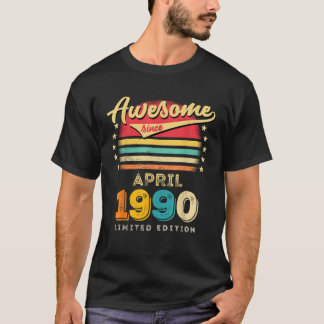 T-shirt Génial depuis avril 1990 Anniversaire