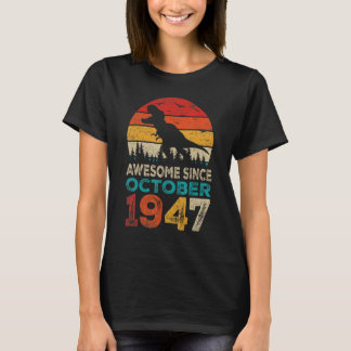 T-shirt Génial depuis octobre 1947 75e anniversaire garçon