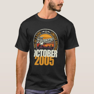 T-shirt Génial depuis octobre 2005 Message pour les 20 ans