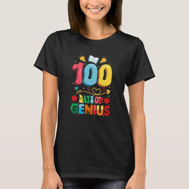 T-shirt Génie 100 Jours Professeur 100e Jour d'École (Devant)