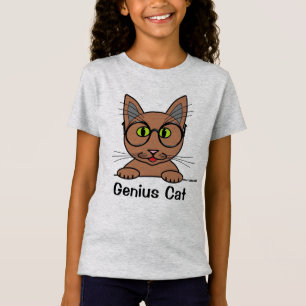 T-Shirt Génie Chat Avec Lunettes Drôle