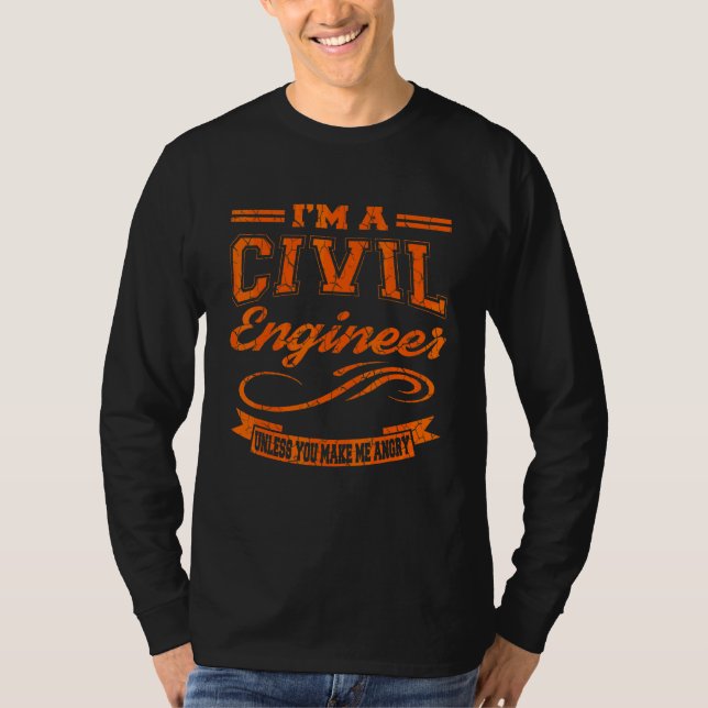 T-shirt Génie civil Ingénieur civil diplômé (Devant)