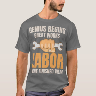 T-shirt génie commence grand travail le travail les a term