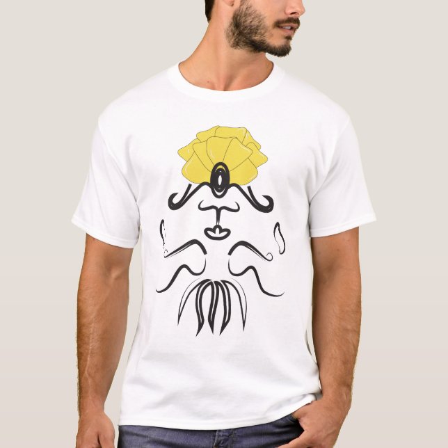 T-shirt Genie Petal Casquette Line Art (Devant)