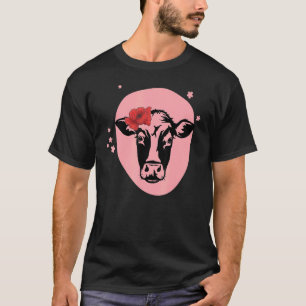 T-shirt Génisse avec fleur Bovins
