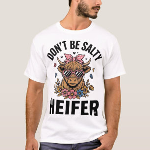 T-shirt Génisse drôle de vache florale papillon design vin
