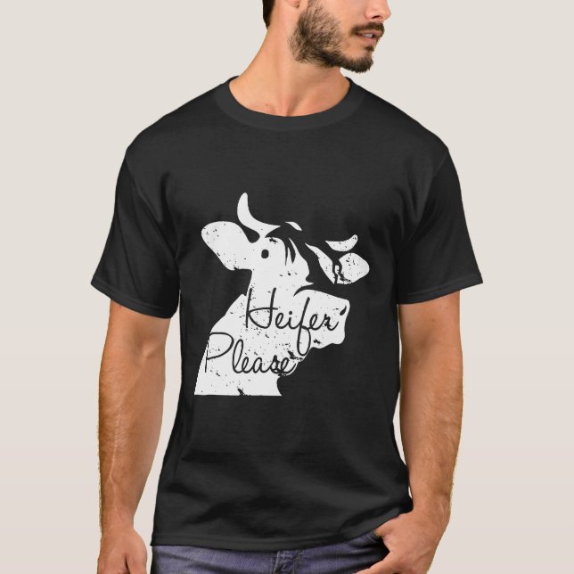 T-shirt Génisse S'il Vous Plaît Agriculteur Vache (Devant)