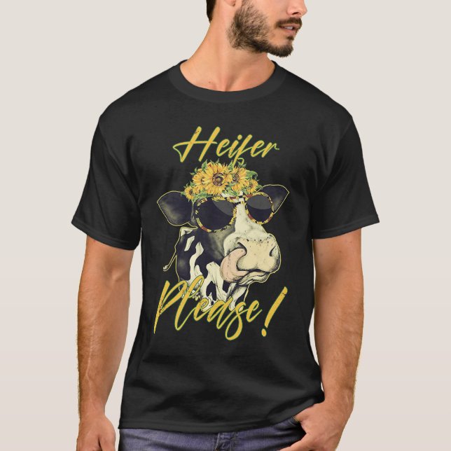T-shirt Génisse S'il Vous Plaît  Vache Génisse Agriculteur (Devant)