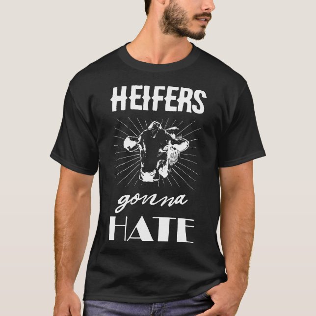 T-shirt Génisses Vont Détester Avec Vache Graphique Rétro  (Devant)