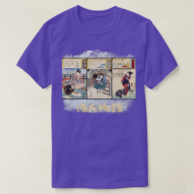 T-shirt Genji Monogatari UkiyoE Trifold v1 (Design devant)