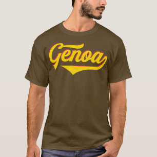 T-shirt Genoa Italie Italia Typographie Vintage
