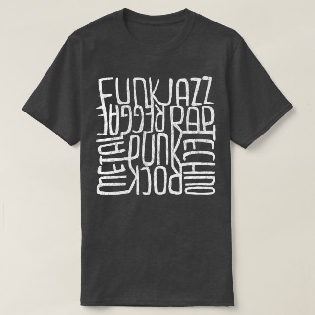 T-shirt Genre musical Typographie euclectique (Design devant)