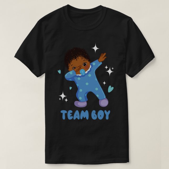 T-shirt Genre Reveal Party Team boy Baby Faire-part Gif (Design devant)