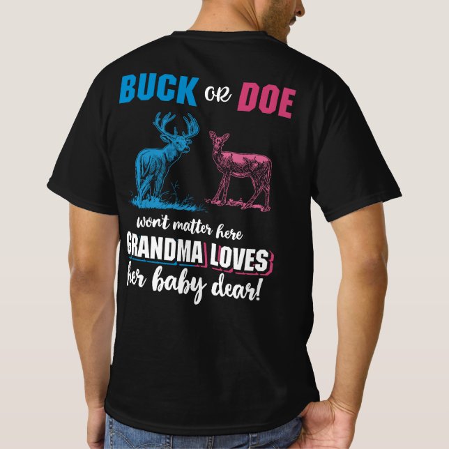 T-shirt Genre Reveillez Buck ou Doe Party Grand-mère (Dos)