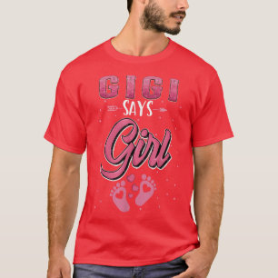 T-shirt Genre révèle Gigi dit Fille bébé jumelé famille