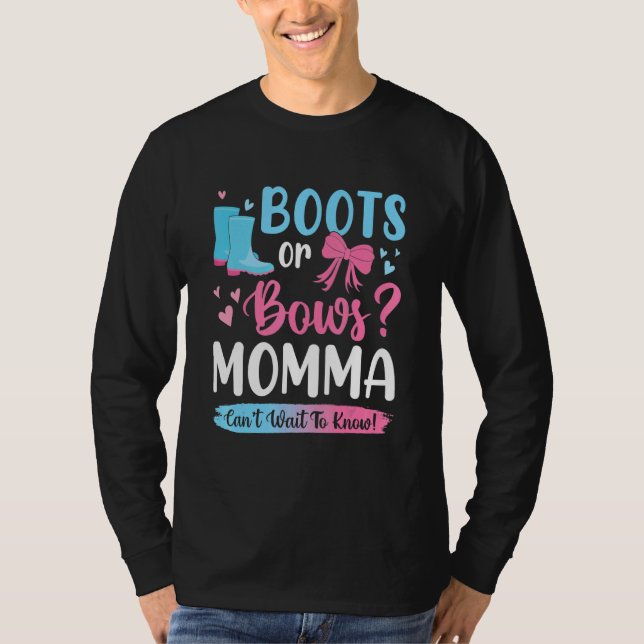 T-shirt Genre Révéler Bottes Ou Vaches Momma Correspondant (Devant)