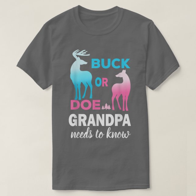 T-shirt Genre Révéler Buck ou Doe Grandpa (Design devant)