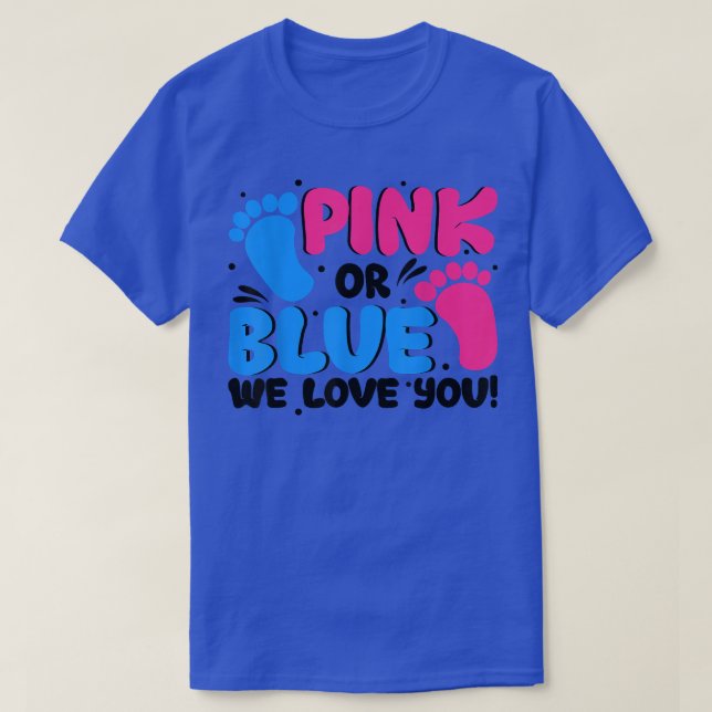 T-shirt Genre Révéler Cadeau rose ou bleu Nous vous aimons (Design devant)