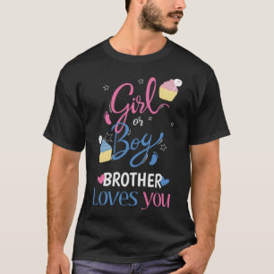 T-shirt Genre Révéler Fille Ou Garçon BROTHER Vous Aime Bé