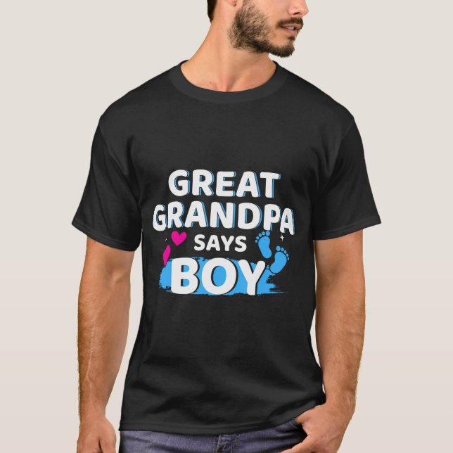 T-shirt Genre Révéler Grand Grand-Père Dit Garçon Correspo (Devant)