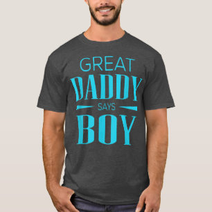 T-shirt Genre Révéler Grand Papa Dit Garçon Correspondant 