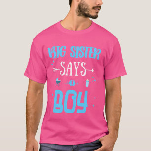 T-shirt Genre Révéler Grande Soeur Dit Garçon Bébé Fête Ma