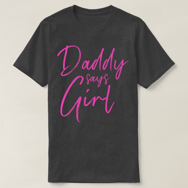 T-shirt Genre révéler papa dit fille jumeler bébé famille (Design devant)