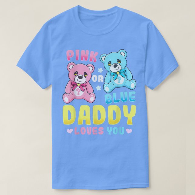 T-shirt Genre Révéler papa papa père rose ou bleu T-Shir (Design devant)