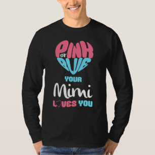 T-shirt Genre Révéler Rose Ou Bleu Mimi Vous Aime Bébé Gen