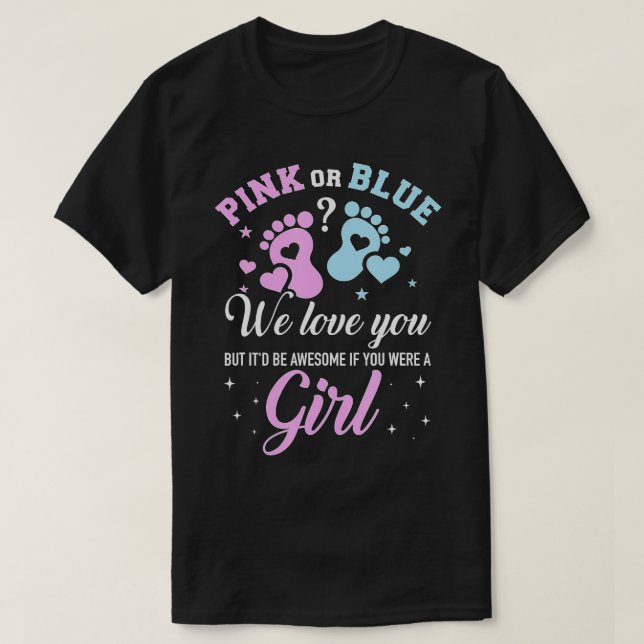 T-shirt Genre révéler rose ou bleu vous aime mais génial s (Design devant)