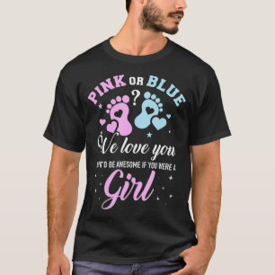 T-shirt Genre révéler rose ou bleu vous aime mais génial s