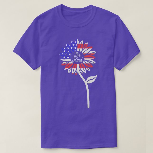 T-shirt Genre Sunflower American Flag Premium  (Design devant)