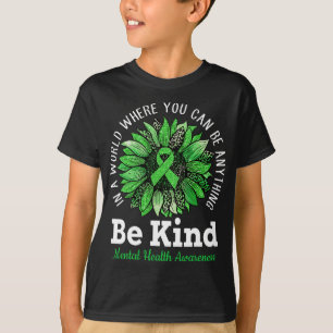 T-shirt Genre Vert Ruban Tournesol Prix de la santé mental