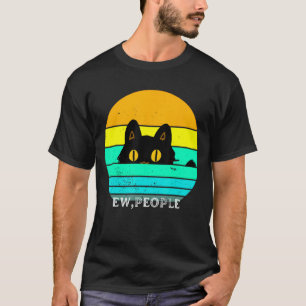 T-shirt Gens beurk Chat Rétro  Vintage Anti Social Introve