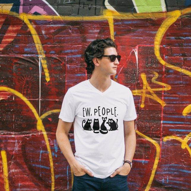 T-shirt Gens Bizarres Chats Noirs Meowy (Créateur téléchargé)
