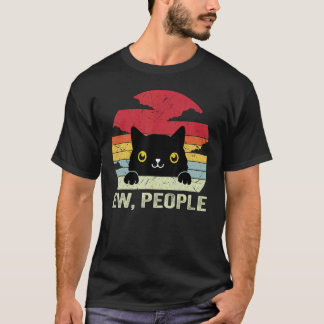 T-shirt Gens dégoûtants Chat noir vintage pour amateur de