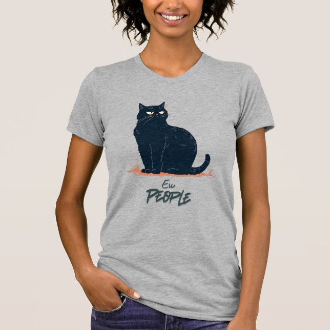 T-shirt Gens laids Introverti Chat Rétro (Devant)