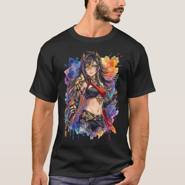 T-shirt Genshin Impact Dehya Vaporwave Esthétique (Devant)