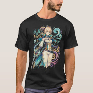 T-shirt Genshin Impact Jean Gunnhildr Cheveux Blonds Yeux