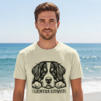 T-shirt Gentil Géant Chien Art | Gros Chien Amical Mignon