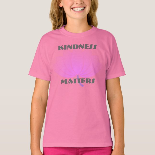 T-shirt Gentillesse Matter Pétales ouverts Fleur rose (Devant)