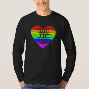 T-shirt Gentillesse Paix Égalité Amour Inclusion Espoir Di