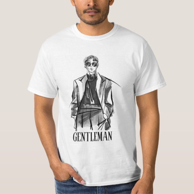 T-SHIRT GENTLEMAN ATTITUDE SAUVER LA TCHIRTE BLANCHE DES H (Devant)