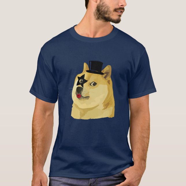 T-shirt Gentleman Rock Rockin Dog - Hodl Dogecoin (Devant)