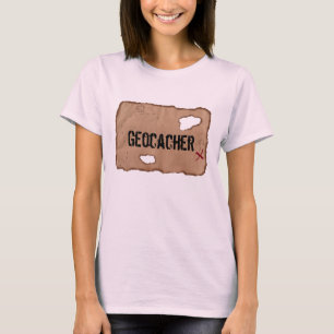 T-Shirt : Geocacher (Carte des trésors). Rose