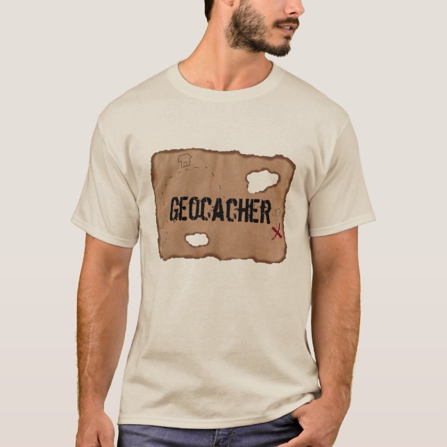 T-Shirt : Geocacher (Carte des trésors). Sable (Devant)