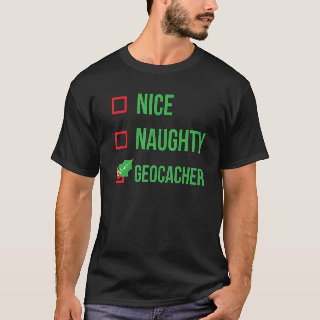 T-shirt Geocacher Funny Pajama Noël (Devant)
