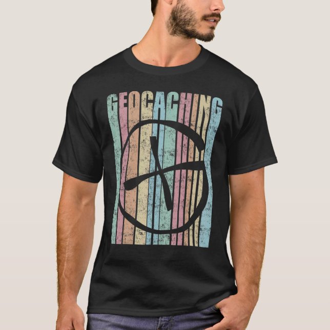 T-shirt Geocaching cool Vintage Geocacher (Devant)