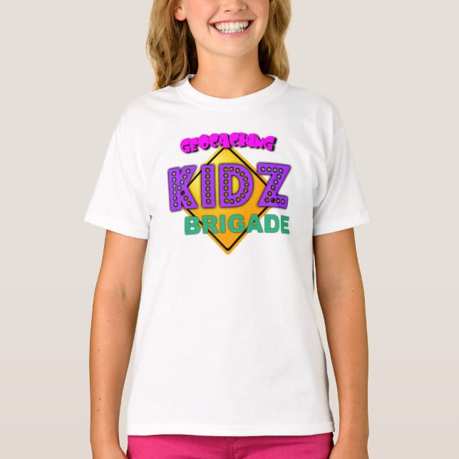T-shirt Géocaching d'enfants Kidz Brigade Graphique (Devant)