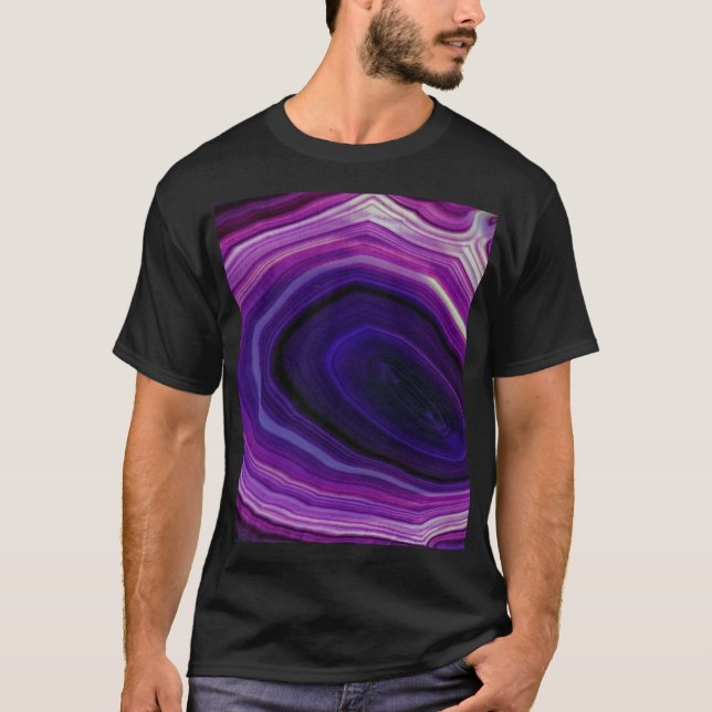 T-shirt Géode violette à torsion tombante (Devant)